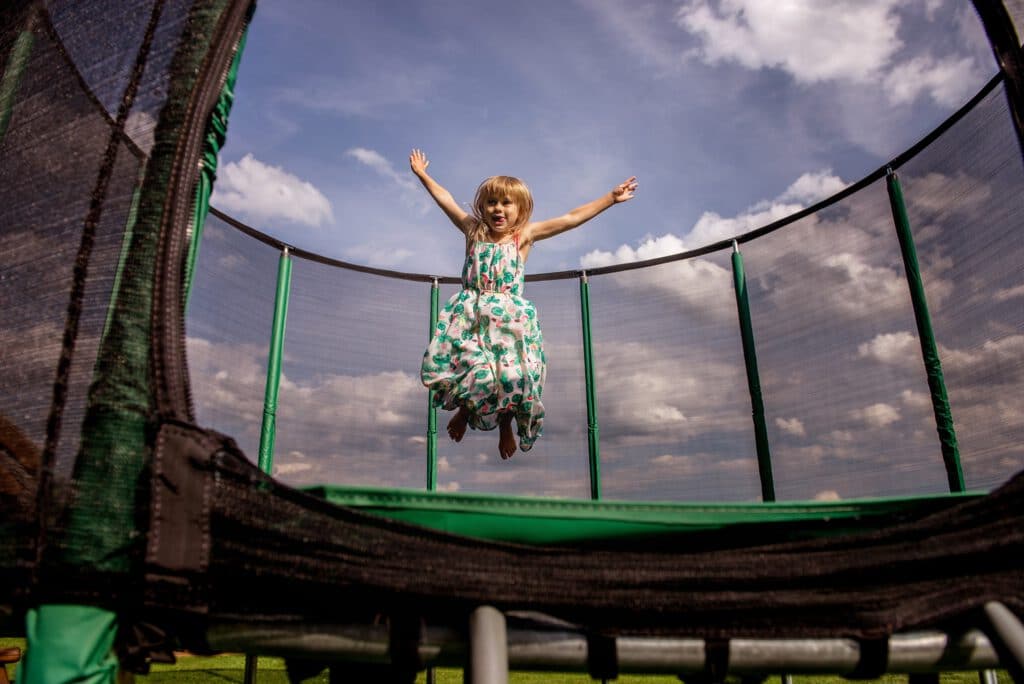 The trampoline in Silverton’s garden