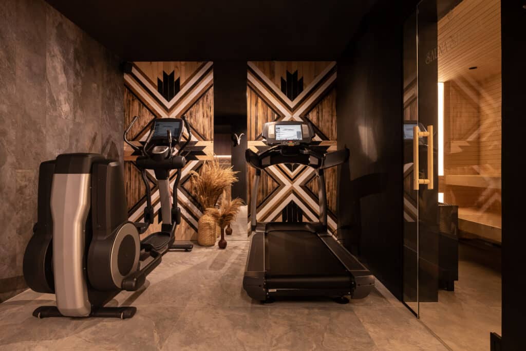 The gym and sauna entrance