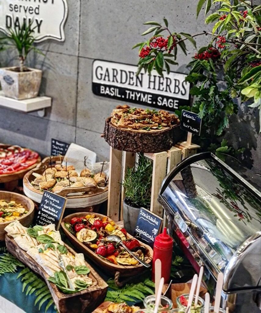 Vegetables and breakfast accompaniments